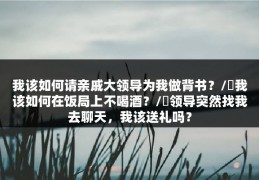 我该如何请亲戚大领导为我做背书？/​我该如何在饭局上不喝酒？/​领导突然找我去聊天，我该送礼吗？