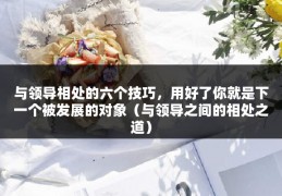 与领导相处的六个技巧，用好了你就是下一个被发展的对象（与领导之间的相处之道）