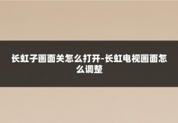 长虹子画面关怎么打开-长虹电视画面怎么调整