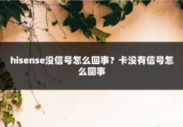hisense没信号怎么回事?卡没有信号怎么回事