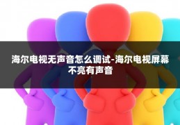 海尔电视无声音怎么调试-海尔电视屏幕不亮有声音