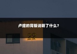 卢绾的背叛说明了什么?