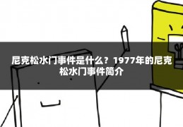 尼克松水门事件是什么?1977年的尼克松水门事件简介