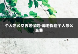 个人怎么交养老保险-养老保险个人怎么交费