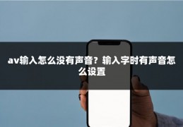 av输入怎么没有声音？输入字时有声音怎么设置