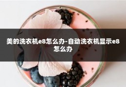 美的洗衣机e8怎么办-自动洗衣机显示e8怎么办