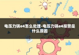 电压力锅e4怎么处理-电压力锅e4报警是什么原因