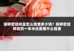 输卵管结核是怎么检查多少钱?输卵管结核吃药一年半还需要什么检查