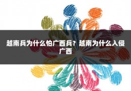 越南兵为什么怕广西兵？越南为什么入侵广西