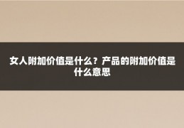 女人附加价值是什么?产品的附加价值是什么意思