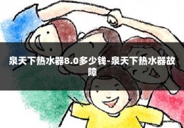 泉天下热水器8.0多少钱-泉天下热水器故障