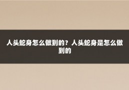 人头蛇身怎么做到的？人头蛇身是怎么做到的