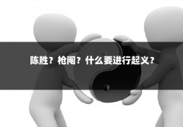 陈胜?枪阄?什么要进行起义?