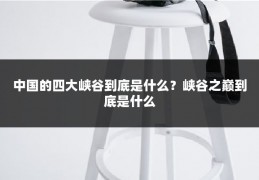中国的四大峡谷到底是什么？峡谷之巅到底是什么