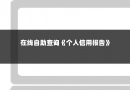 在线自助查询《个人信用报告》