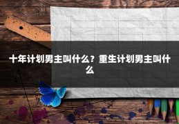 十年计划男主叫什么？重生计划男主叫什么