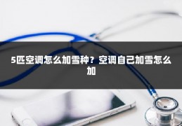 5匹空调怎么加雪种？空调自己加雪怎么加