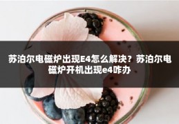 苏泊尔电磁炉出现E4怎么解决？苏泊尔电磁炉开机出现e4咋办