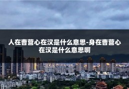 人在曹营心在汉是什么意思-身在曹营心在汉是什么意思啊