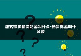 唐玄宗和杨贵妃墓叫什么-杨贵妃墓叫什么陵