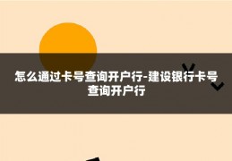 怎么通过卡号查询开户行-建设银行卡号查询开户行