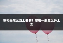 宰相是怎么当上去的?宰相一般怎么升上去