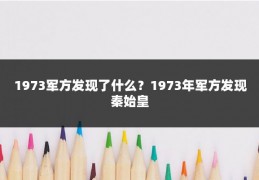 1973军方发现了什么？1973年军方发现秦始皇