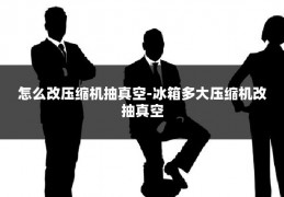 怎么改压缩机抽真空-冰箱多大压缩机改抽真空