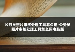 公务员照片审核处理工具怎么用-公务员照片审核处理工具怎么用电脑版