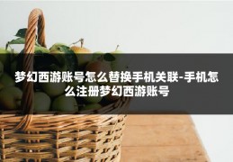 梦幻西游账号怎么替换手机关联-手机怎么注册梦幻西游账号