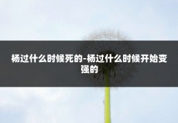 杨过什么时候死的-杨过什么时候开始变强的