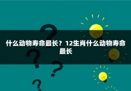 什么动物寿命最长?12生肖什么动物寿命最长