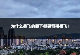 为什么岳飞的部下都要背叛岳飞?