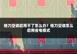 格力空调启用不了怎么办?格力空调怎么启用省电模式