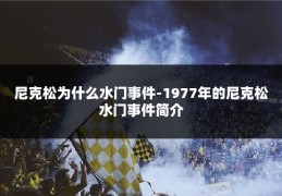 尼克松为什么水门事件-1977年的尼克松水门事件简介