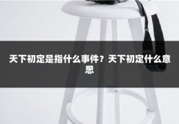 天下初定是指什么事件？天下初定什么意思