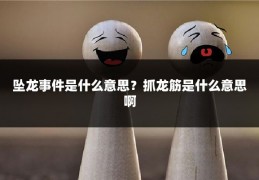坠龙事件是什么意思?抓龙筋是什么意思啊
