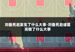 刘备死后发生了什么大事-刘备死后诸葛亮做了什么大事