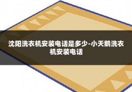 沈阳洗衣机安装电话是多少-小天鹅洗衣机安装电话
