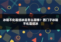 冰箱不化霜结冰是怎么回事？西门子冰箱不化霜结冰