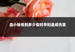 血小板低到多少会对孕妇造成伤害