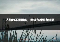 人怕的不是困难，是努力后没有结果