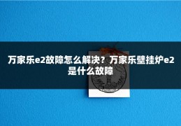 万家乐e2故障怎么解决?万家乐壁挂炉e2是什么故障