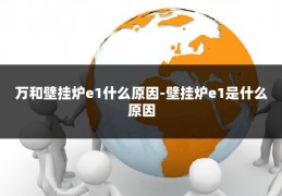 万和壁挂炉e1什么原因-壁挂炉e1是什么原因