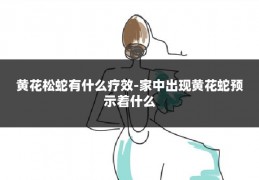 黄花松蛇有什么疗效-家中出现黄花蛇预示着什么