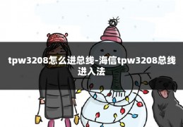 tpw3208怎么进总线-海信tpw3208总线进入法