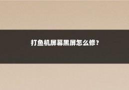 打鱼机屏幕黑屏怎么修？