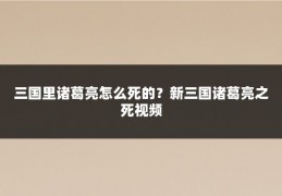 三国里诸葛亮怎么死的？新三国诸葛亮之死视频