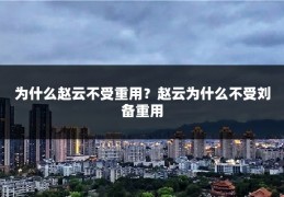 为什么赵云不受重用？赵云为什么不受刘备重用