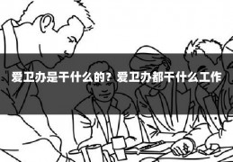 爱卫办是干什么的?爱卫办都干什么工作